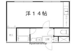 サンシティアビタシオン鴨川【104号室】の間取り