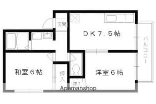 ハイカムール今原【1階】の間取り