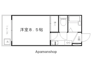 コスモハイツ新町Ⅱ【3階】の間取り