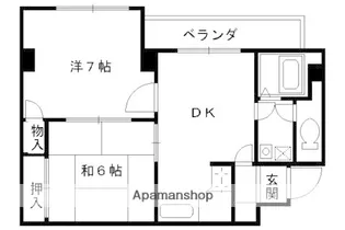 ライオンズ御前三条ビル【2-D号室】の間取り