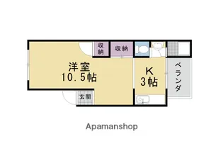 コーポ七ツ池【303号室】の間取り