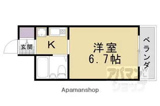 フロイデ東向日【201号室】の間取り