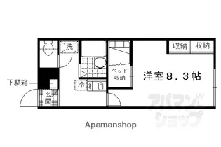 レオパレスヴィルヌーブ醍醐【214号室】の間取り