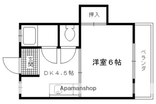 サンハイツ伊勢田【203号室】の間取り