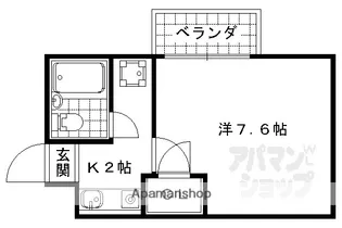 御陵シャトー朝日【402号室】の間取り