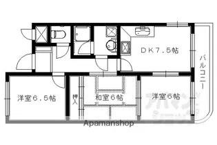 グラシィオ長岡【201号室】の間取り