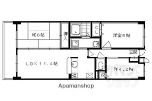 ペルル伏見桃山II【505号室】の間取り