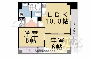 コモド長岡京【211号室】の間取り