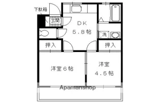 睦コーポ【205号室】の間取り