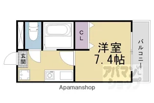クローバー椥辻【203号室】の間取り