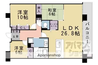 パデシオン山科夢ヶ丘【714号室】の間取り