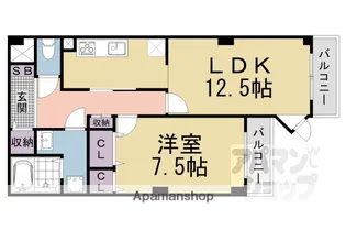 プレセランス山科【5階】の間取り