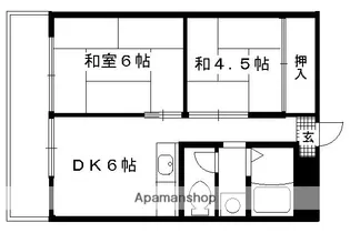 桃山グランドハイツ【002号室】の間取り