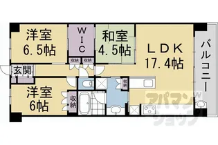 メイツブラン長岡京【5F号室】の間取り