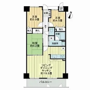 ライオンズマンション桃山南口【0704号室】の間取り