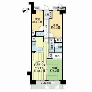 ライオンズマンション宇治第2【0408号室】の間取り