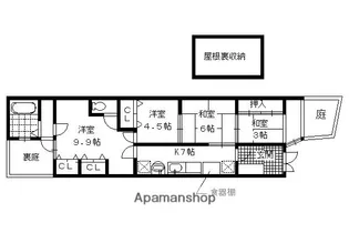 京都府京都市伏見区京町5丁目【テラスハウス】の間取り