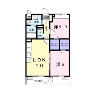ビューテラス物集女【1階】の間取り