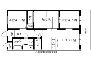 アネーロ長岡京【403号室】の間取り