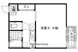 ラ・シャンブル【3階】の間取り