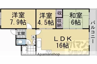 ファミール伏見 B棟【1010号室】の間取り
