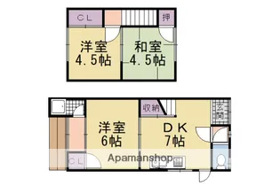 京都府長岡京市一文橋2丁目【タウンハウス】の間取り
