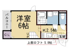 アンソレイエ椥辻【2階】の間取り