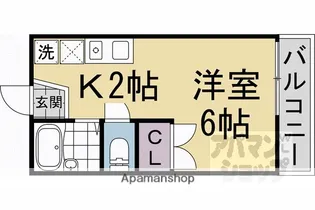 レオパレスあまの【1階】の間取り