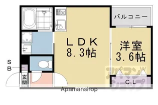 ジーメゾン伏見エルデ【0203号室】の間取り