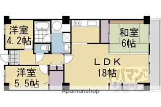 コトーハイツ伏見稲荷 C棟【521号室】の間取り