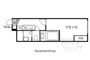 レオパレス五箇庄【109号室】の間取り