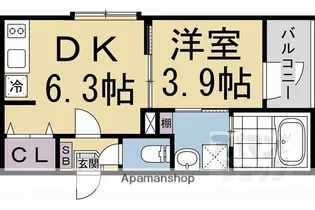アリビオ南城堀【101号室】の間取り
