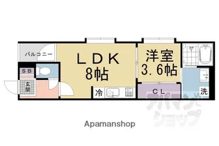 ハーモニーテラス醍醐御霊ケ下町【302号室】の間取り
