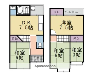 京都府向日市森本町薮路【テラスハウス】の間取り