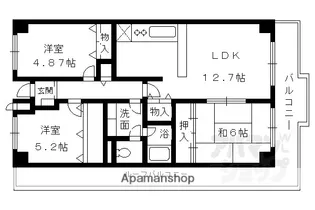 プレスティージ黄檗【107号室】の間取り