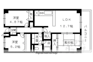 プレスティージ黄檗【102号室】の間取り