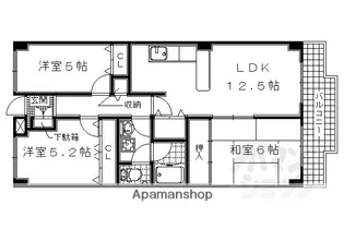 ベルヴィ西浦【2階】の間取り