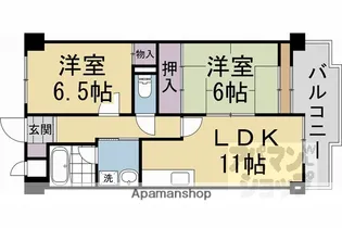 ラポート池の川【202号室】の間取り