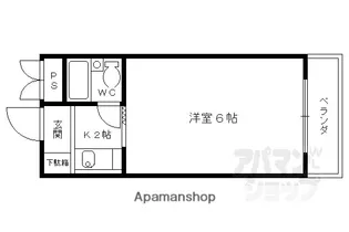 メゾンキク【203号室】の間取り