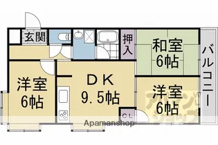 キャッスルササイ【105号室】の間取り