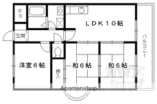 ハイネス幸 B棟【502号室】の間取り