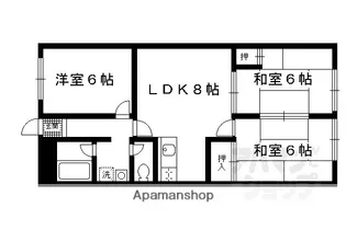 シャトー深草セカンド【10C号室】の間取り