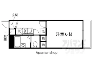 レオパレス鳥羽街道【205号室】の間取り