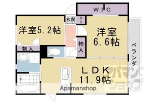 シャーメゾン田内【C207号室】の間取り