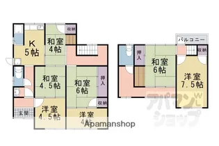 京都府京都市山科区御陵天徳町【一戸建】の間取り