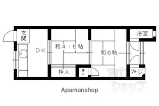 コーポラス多貝【2-L号室】の間取り