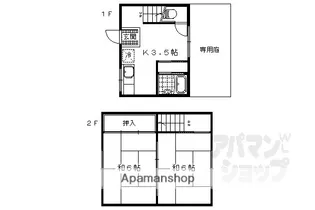 中畑荘 1棟【2号室】の間取り