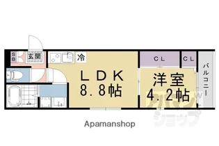 ハーモニーテラス深草越後屋敷町【2階】の間取り