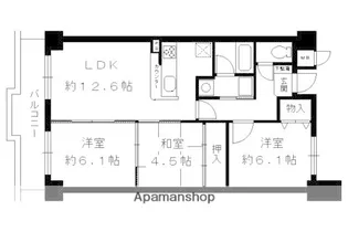 パデシオン宇治木幡【308号室】の間取り