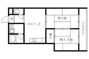 リバーサイド花水樹【202号室】の間取り